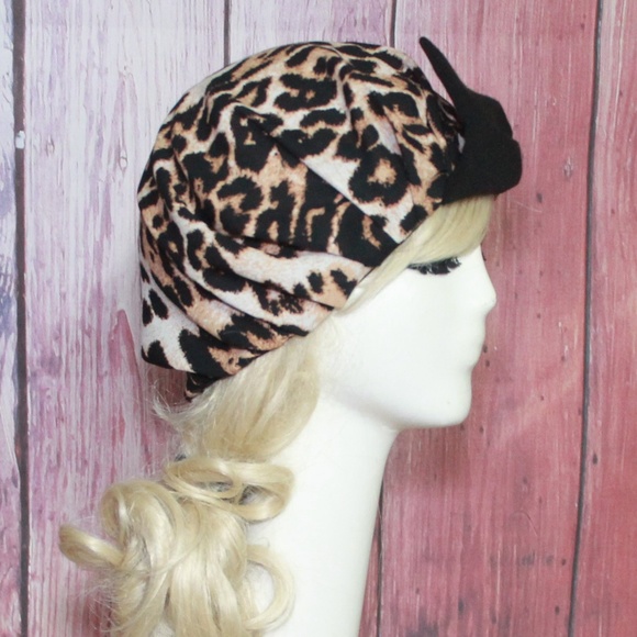 Leopard Turban Hat Bow main image 3